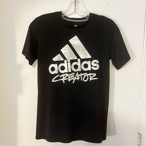 Adidas boys Creator short Sleeve T-Shirt black Size medium 10/12.